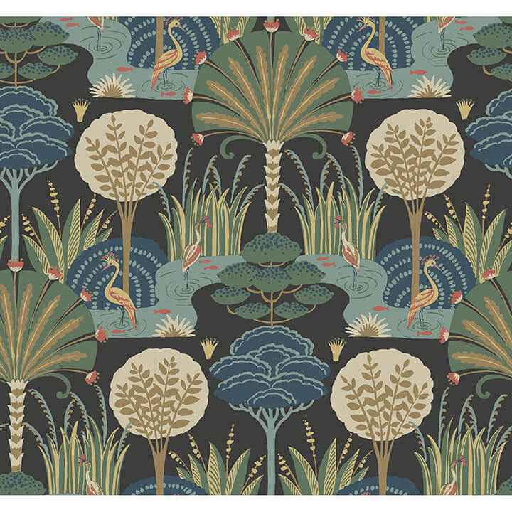 mandeville-multicolor-tropical-paradise-wallpaper-york-wallcoverings-4034-72120 - York Wallcoverings Wallpaper