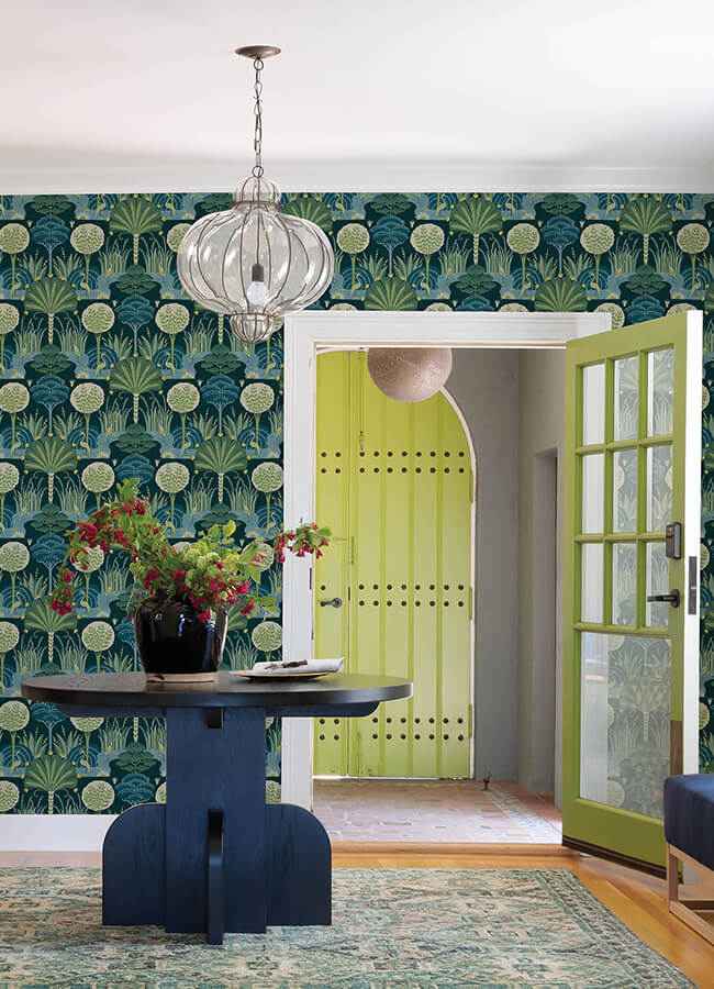 mandeville-teal-tropical-paradise-wallpaper-york-wallcoverings-4034-72123 - York Wallcoverings Wallpaper