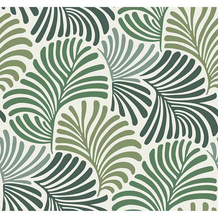 trousdale-green-fanning-flora-wallpaper-york-wallcoverings-4034-72127 - York Wallcoverings Wallpaper