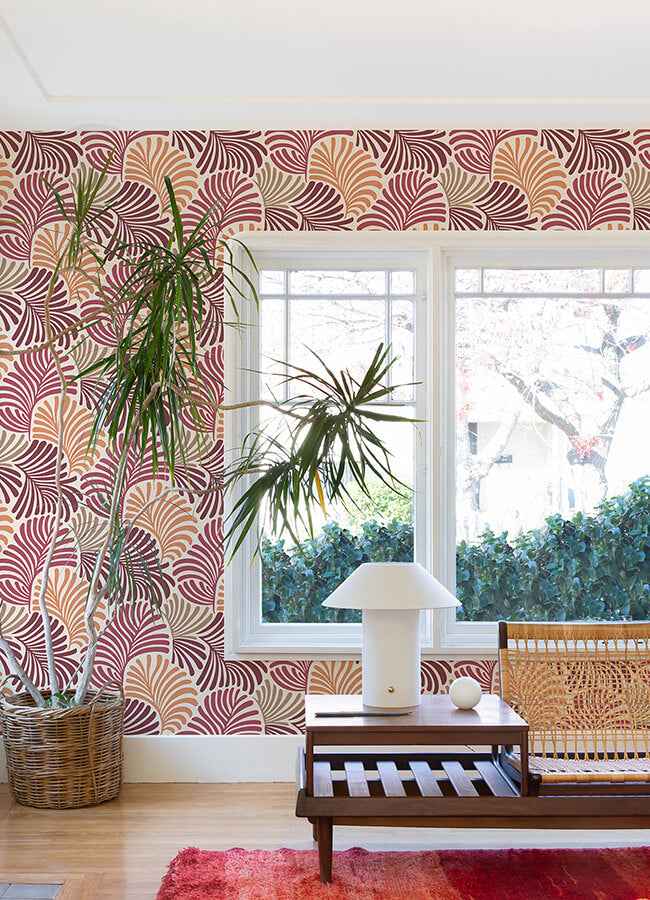 trousdale-raspberry-fanning-flora-wallpaper-york-wallcoverings-4034-72128 - York Wallcoverings Wallpaper