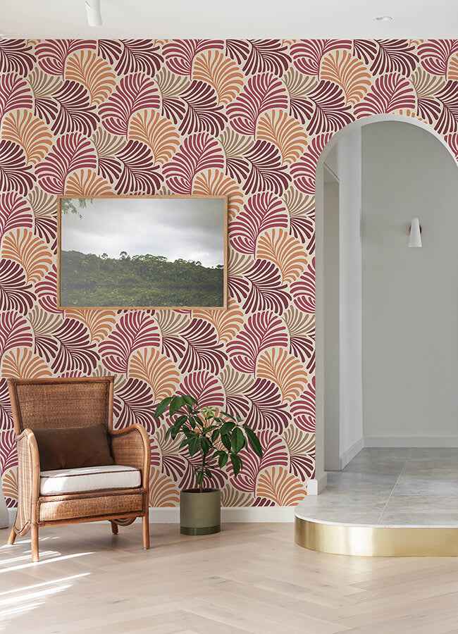 trousdale-raspberry-fanning-flora-wallpaper-york-wallcoverings-4034-72128 - York Wallcoverings Wallpaper