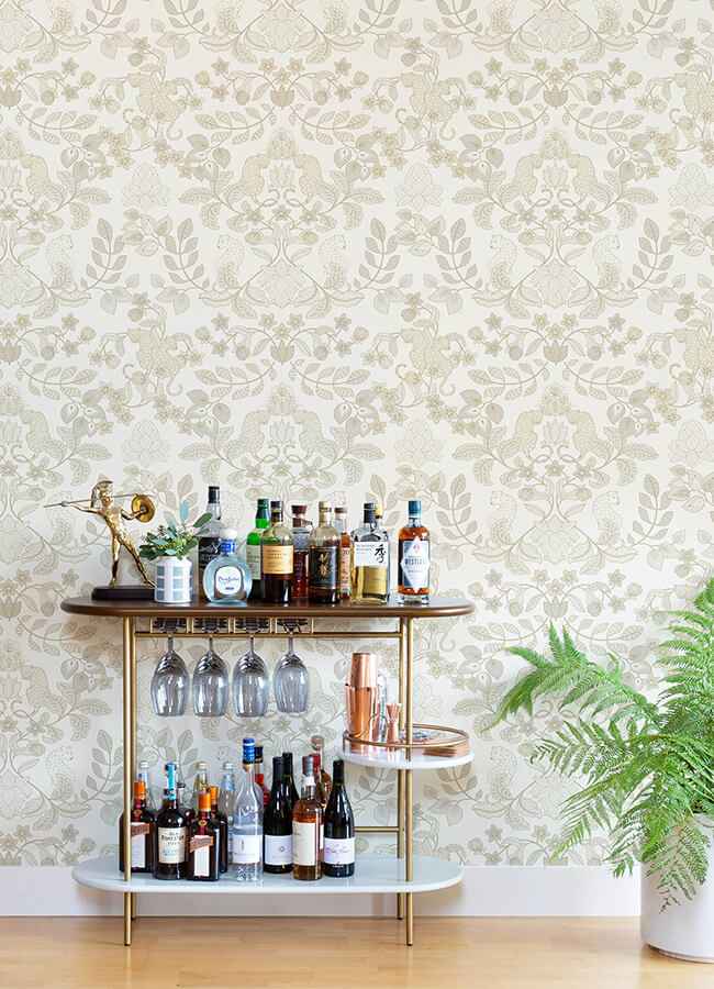 getty-cream-jungle-damask-wallpaper-york-wallcoverings-4034-72132 - York Wallcoverings Wallpaper