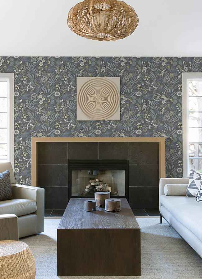 marilyn-light-grey-floral-trail-wallpaper-york-wallcoverings-4034-72136 - York Wallcoverings Wallpaper