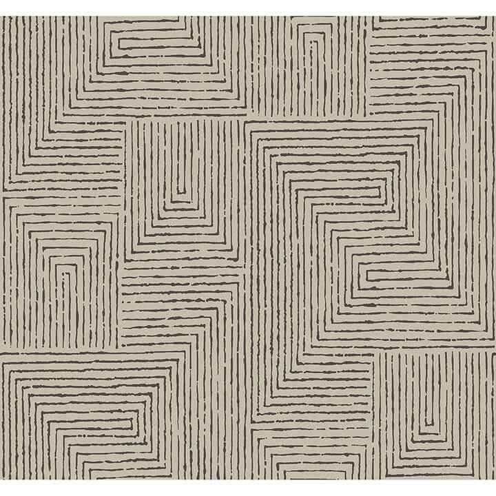 mortenson-taupe-geometric-wallpaper-york-wallcoverings-4034-72140 - York Wallcoverings Wallpaper