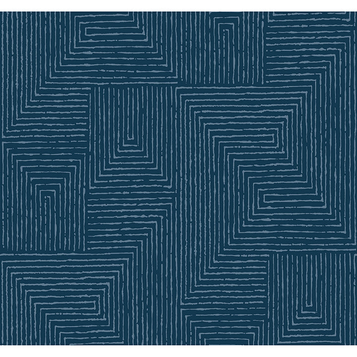 mortenson-navy-geometric-wallpaper-by-scott-living-york-wallcoverings-4034-72144 - York Wallcoverings Wallpaper