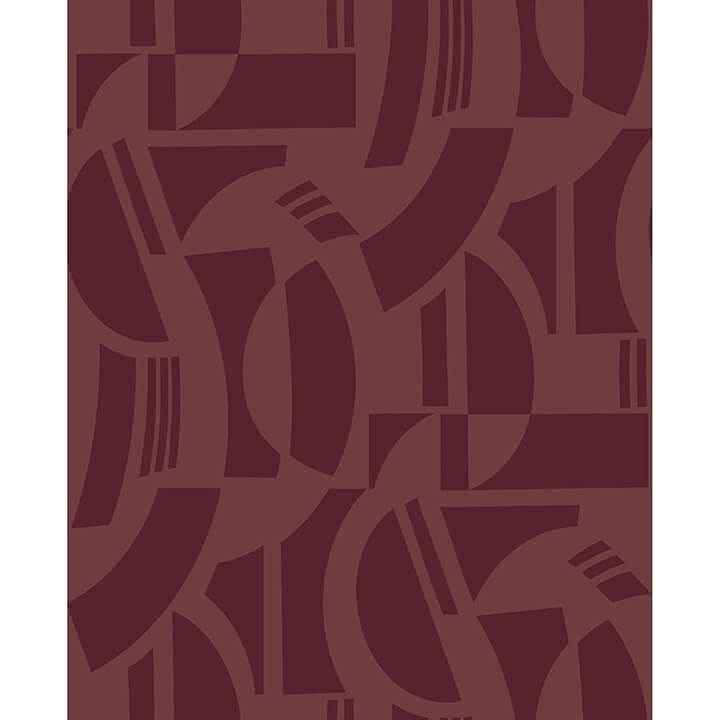 carter-burgundy-geometric-flock-wallpaper-york-wallcoverings-4034-87380 - York Wallcoverings Wallpaper