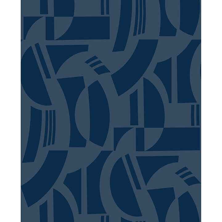 carter-indigo-geometric-flock-wallpaper-york-wallcoverings-4034-87381 - York Wallcoverings Wallpaper