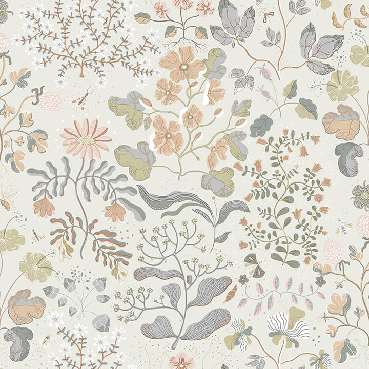 groh-neutral-floral-wallpaper-york-wallcoverings-4143-22004 - York Wallcoverings Wallpaper