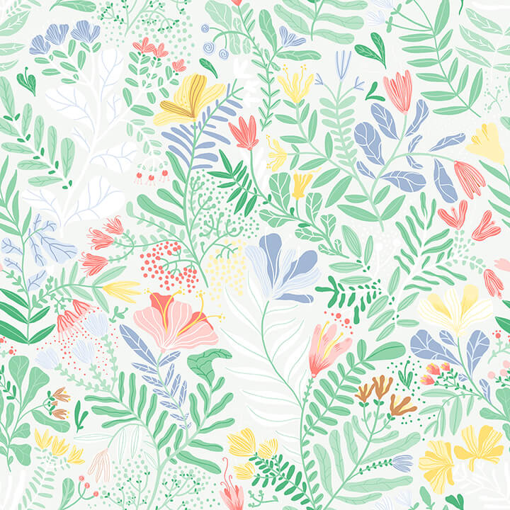 brittsommar-light-green-woodland-floral-wallpaper-york-wallcoverings-4143-22007 - York Wallcoverings Wallpaper