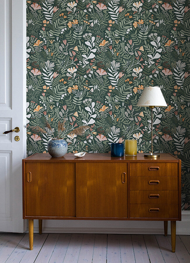 brittsommar-evergreen-woodland-floral-wallpaper-york-wallcoverings-4143-22009 - York Wallcoverings Papel pintado