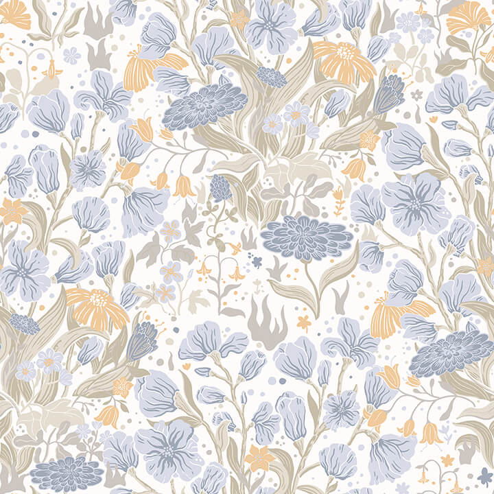 hava-light-blue-meadow-flowers-wallpaper-york-wallcoverings-4143-22010 - York Wallcoverings Wallpaper