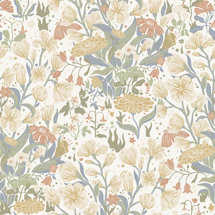 hava-neutral-meadow-flowers-wallpaper-york-wallcoverings-4143-22011 - York Wallcoverings Wallpaper