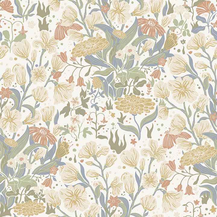 Hava Neutral Meadow Flowers Wallpaper - York Wallcoverings - 4143-22011