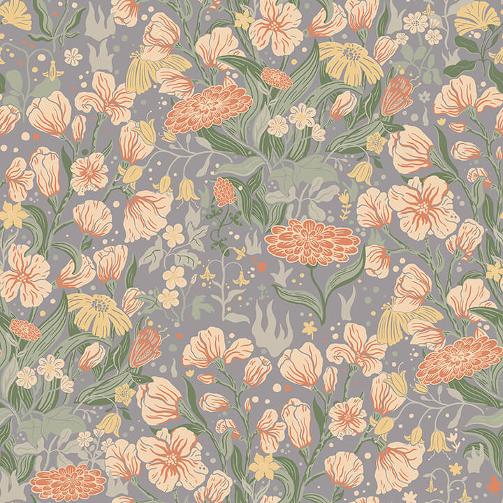hava-coral-meadow-flowers-wallpaper-york-wallcoverings-4143-22013 - York Wallcoverings Wallpaper