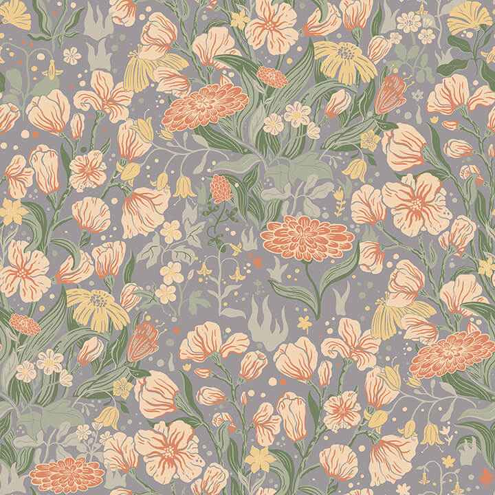Hava Coral Meadow Flowers Wallpaper - York Wallcoverings - 4143-22013 - York Wallcoverings Wallpaper