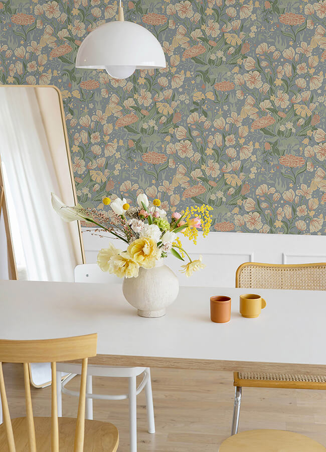 hava-coral-meadow-flowers-wallpaper-york-wallcoverings-4143-22013 - York Wallcoverings Wallpaper