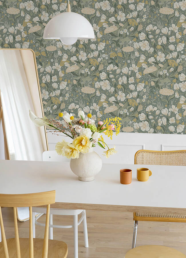 hava-moss-meadow-flowers-wallpaper-york-wallcoverings-4143-22014 - York Wallcoverings Papel pintado