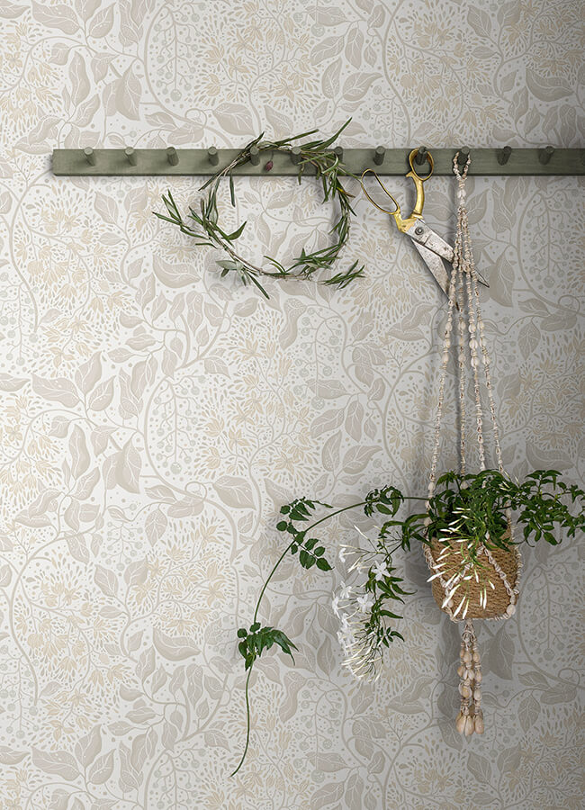 turi-khaki-twining-vines-wallpaper-york-wallcoverings-4143-22023 - York Wallcoverings Papel pintado