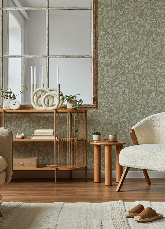 turi-moss-twining-vines-wallpaper-york-wallcoverings-4143-22024 - York Wallcoverings Papel pintado