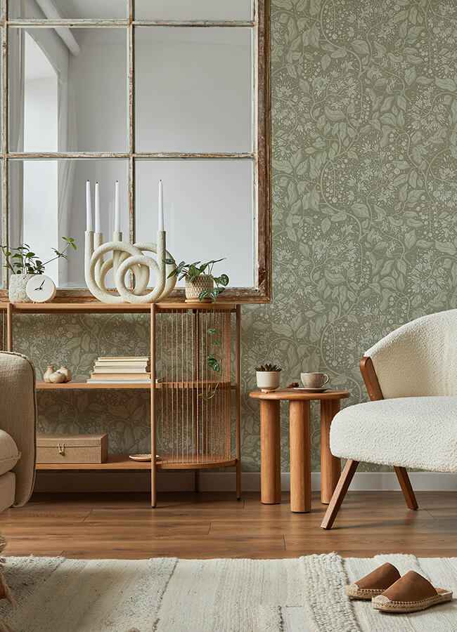 Turi Moss Twining Vines Wallpaper - York Wallcoverings - 4143-22024 - York Wallcoverings Wallpaper