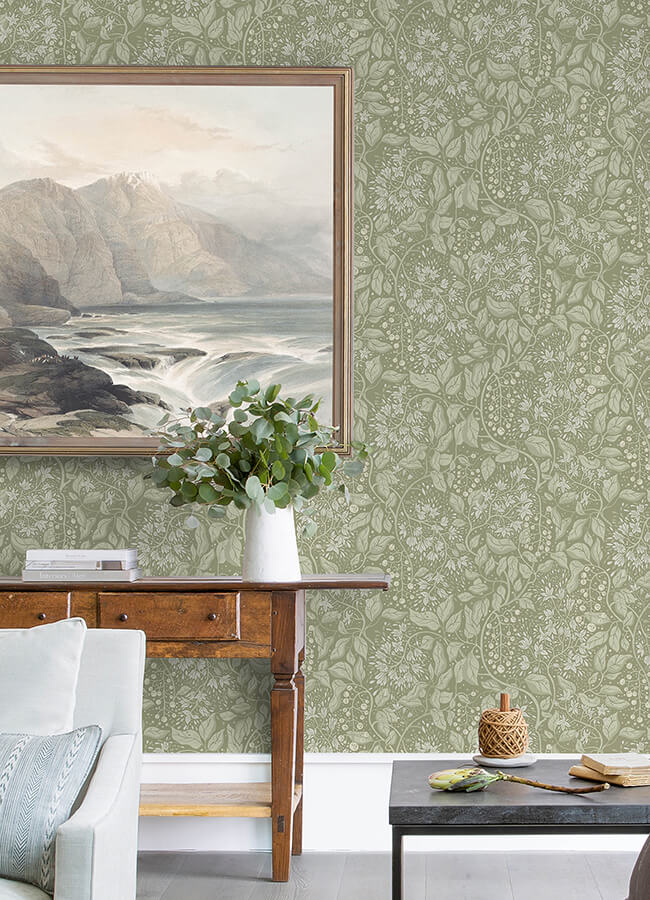 turi-moss-twining-vines-wallpaper-york-wallcoverings-4143-22024 - York Wallcoverings Papel pintado
