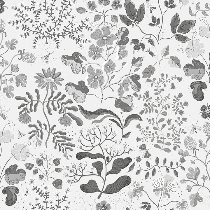 groh-grey-floral-wallpaper-york-wallcoverings-4143-22029 - York Wallcoverings Wallpaper