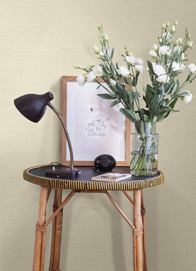 agave-yellow-faux-grasscloth-wallpaper-york-wallcoverings-4143-24280 - York Wallcoverings Wallpaper