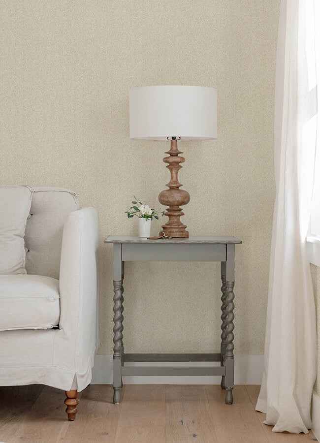 Ashbee Taupe Faux Fabric Wallpaper - York Wallcoverings - 4143-26161 - York Wallcoverings Wallpaper