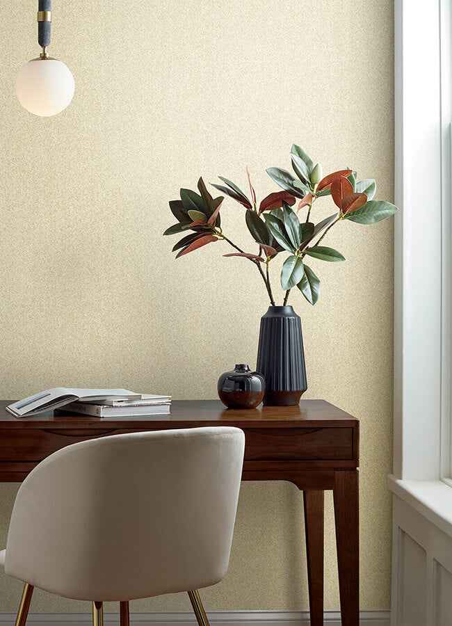 Ashbee Yellow Faux Fabric Wallpaper - York Wallcoverings - 4143-26162 - York Wallcoverings Wallpaper