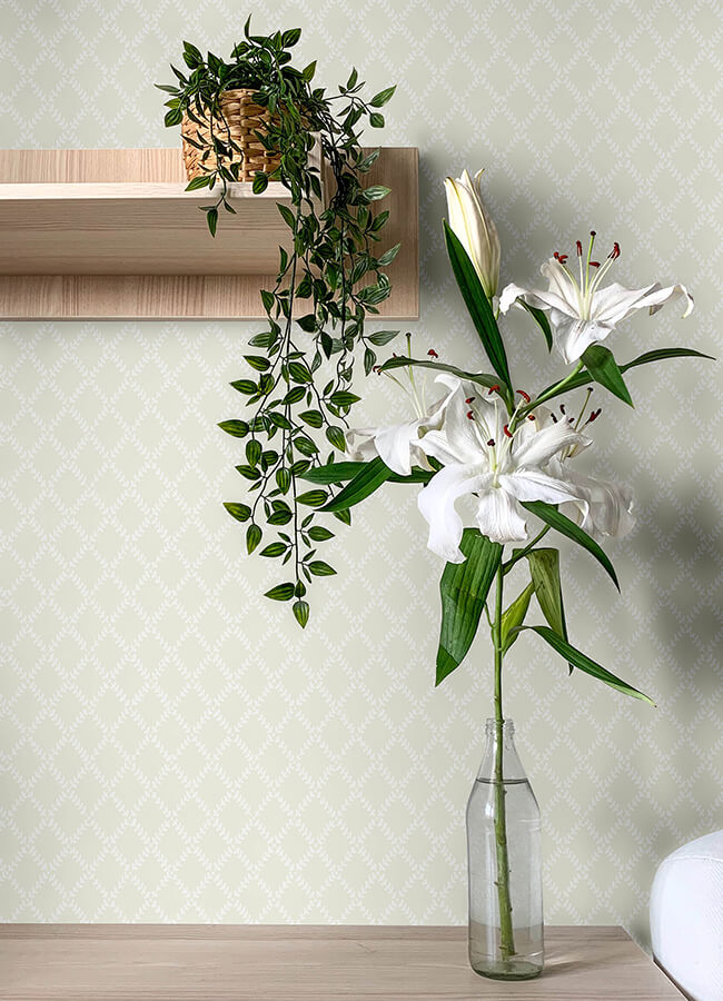 trevor-khaki-leaf-trellis-wallpaper-york-wallcoverings-4143-34002 - York Wallcoverings Papel pintado