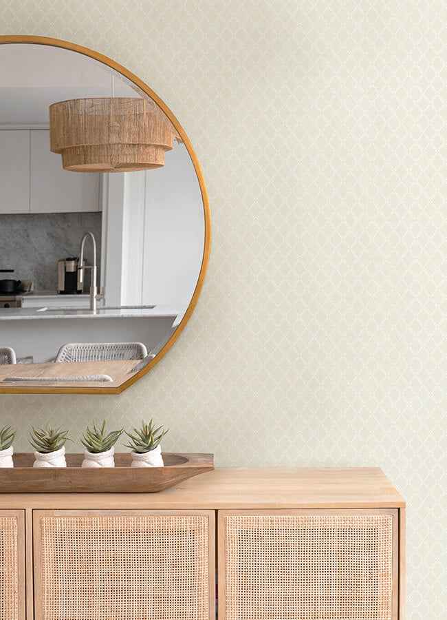 Trevor Khaki Leaf Trellis Wallpaper - York Wallcoverings - 4143-34002 - York Wallcoverings Wallpaper