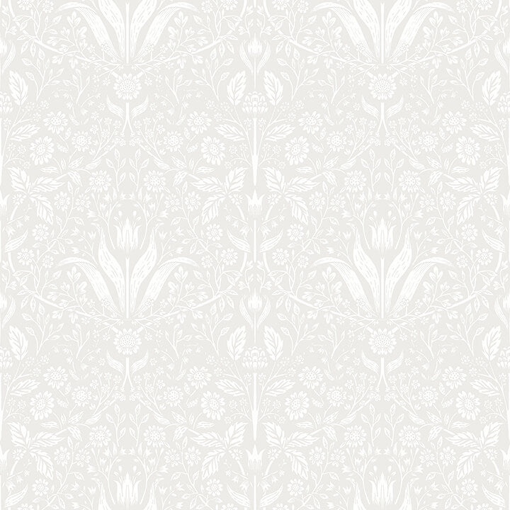 mara-light-grey-tulip-ogee-wallpaper-york-wallcoverings-4143-34007 - York Wallcoverings Wallpaper