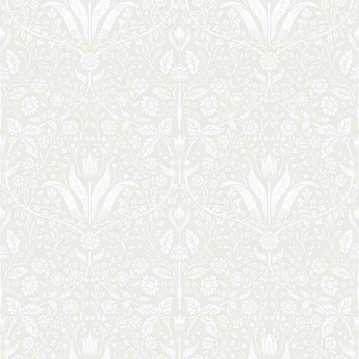 Mara Light Grey Tulip Ogee Wallpaper - York Wallcoverings - 4143-34007 - York Wallcoverings Wallpaper