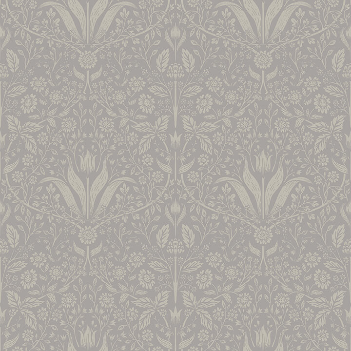 mara-grey-tulip-ogee-wallpaper-york-wallcoverings-4143-34008 - York Wallcoverings Wallpaper
