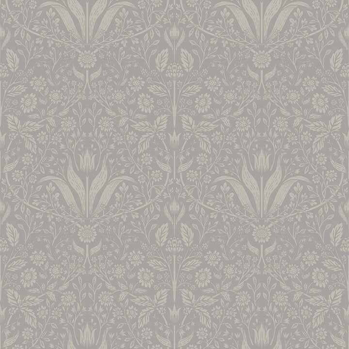 Mara Grey Tulip Ogee Wallpaper - York Wallcoverings - 4143-34008 - York Wallcoverings Wallpaper