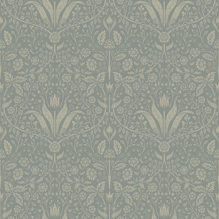 mara-green-tulip-ogee-wallpaper-york-wallcoverings-4143-34009 - York Wallcoverings Wallpaper