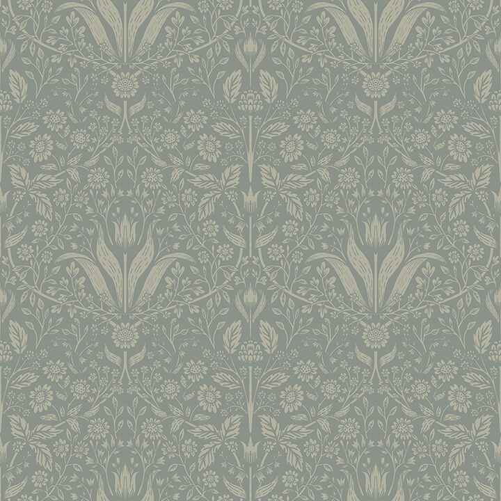 Mara Green Tulip Ogee Wallpaper - York Wallcoverings - 4143-34009 - York Wallcoverings Wallpaper