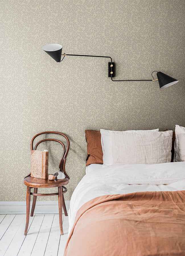 Lindlöv Taupe Leafy Vines Wallpaper - York Wallcoverings - 4143-34018 - York Wallcoverings Wallpaper