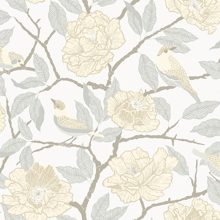 bernadina-light-yellow-rosebush-wallpaper-york-wallcoverings-4143-34022 - York Wallcoverings Wallpaper