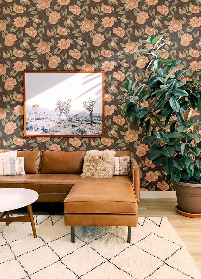 bernadina-black-rosebush-wallpaper-york-wallcoverings-4143-34026 - York Wallcoverings Wallpaper
