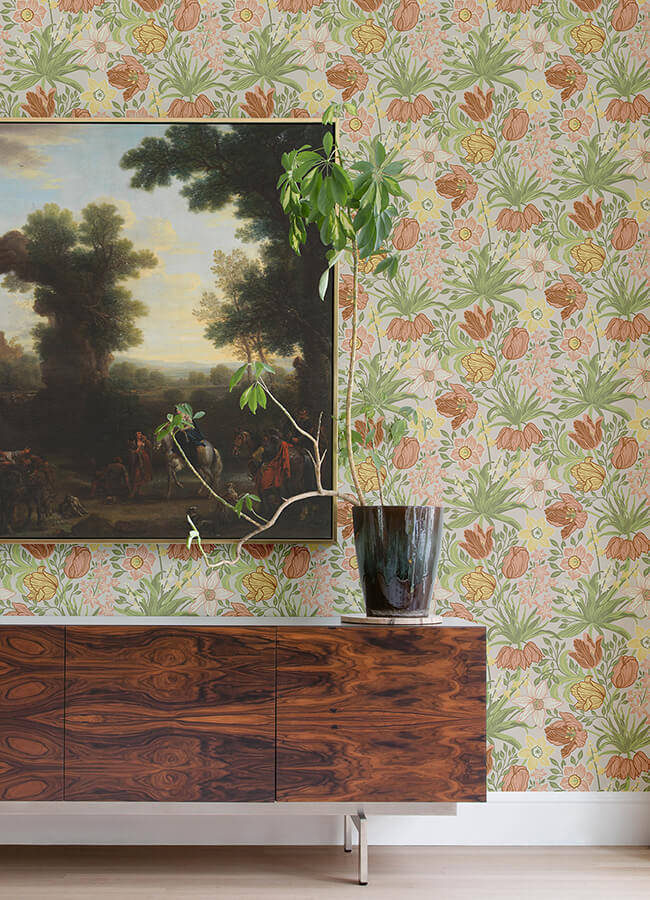 cecilia-chartreuse-tulip-and-daffodil-wallpaper-york-wallcoverings-4143-34028 - York Wallcoverings Wallpaper