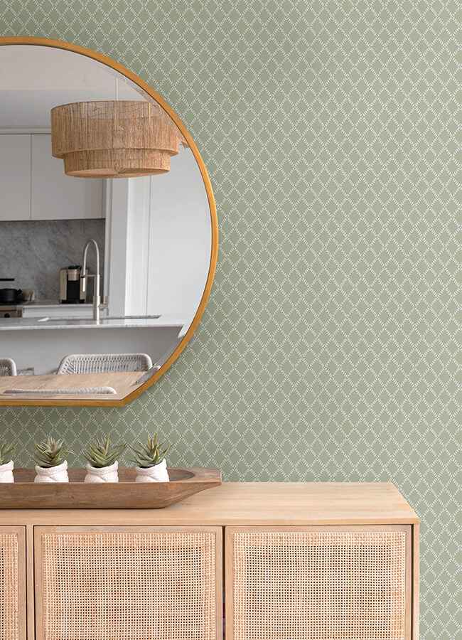 Trevor Moss Leaf Trellis Wallpaper - York Wallcoverings - 4143-34037 - York Wallcoverings Wallpaper