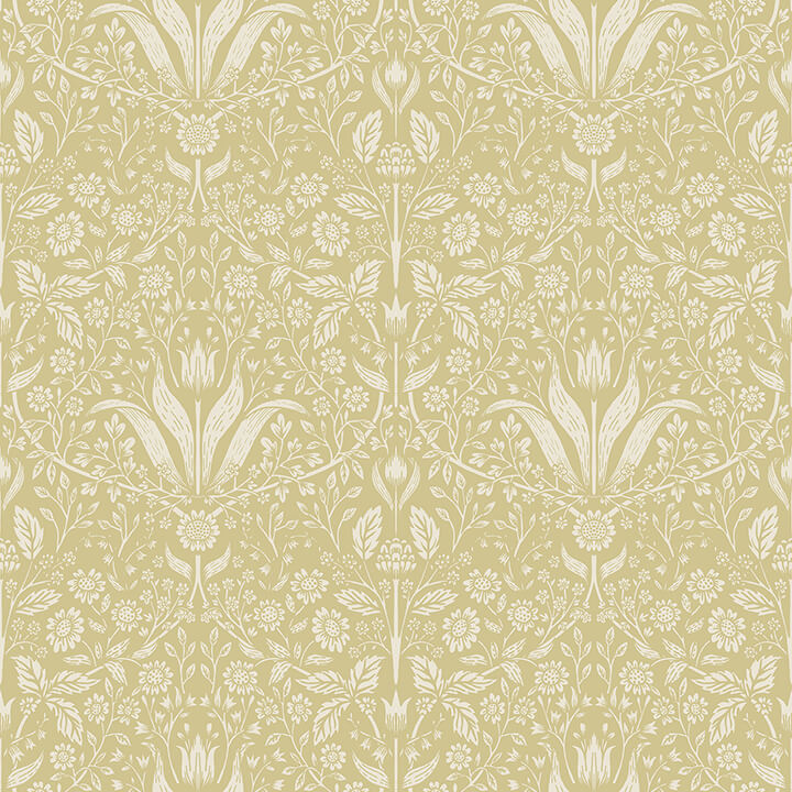 mara-yellow-tulip-ogee-wallpaper-york-wallcoverings-4143-34038 - York Wallcoverings Wallpaper