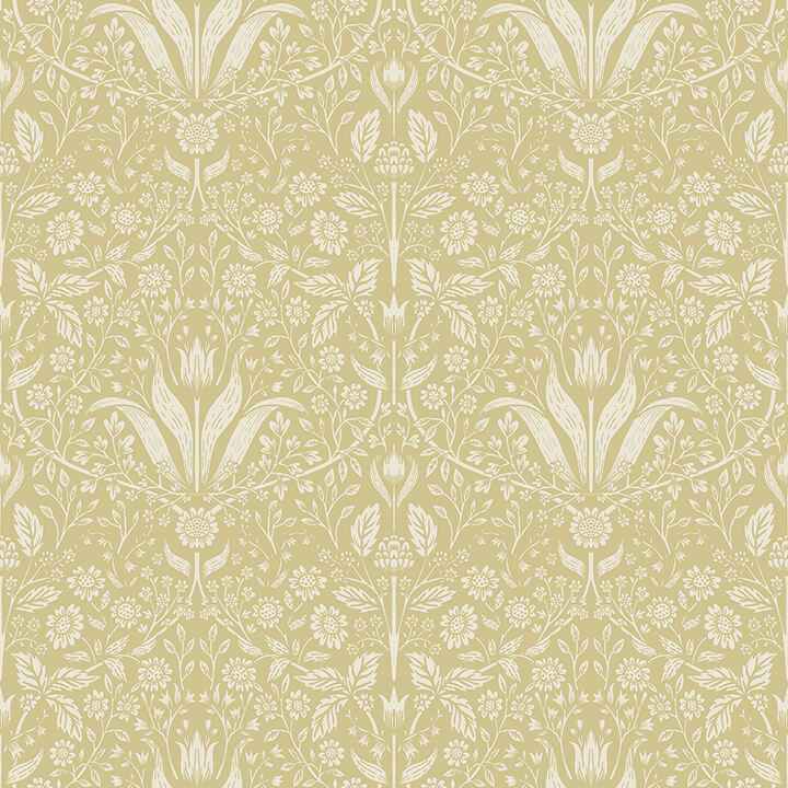 Mara Yellow Tulip Ogee Wallpaper - York Wallcoverings - 4143-34038
