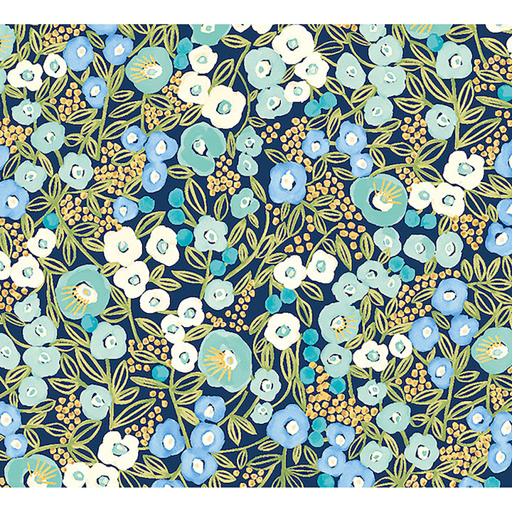 flora-ditsy-blue-garden-wallpaper-york-wallcoverings-ghs50111w - York Wallcoverings Wallpaper