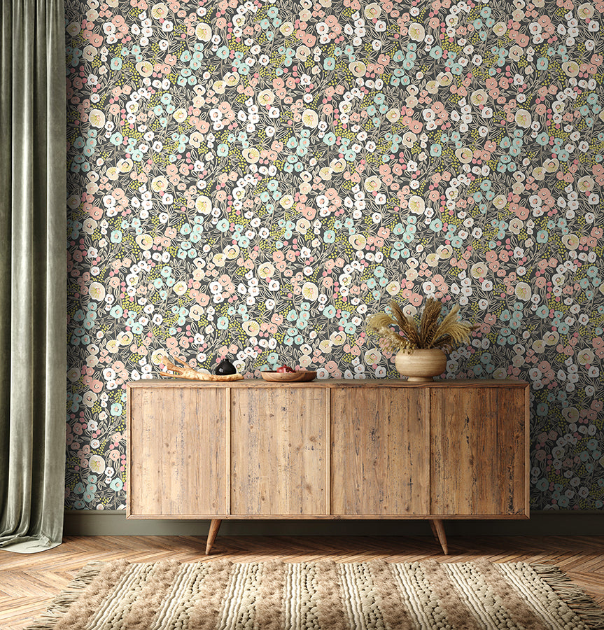 flora-peach-garden-wallpaper-york-wallcoverings-ghs50121w - York Wallcoverings Wallpaper