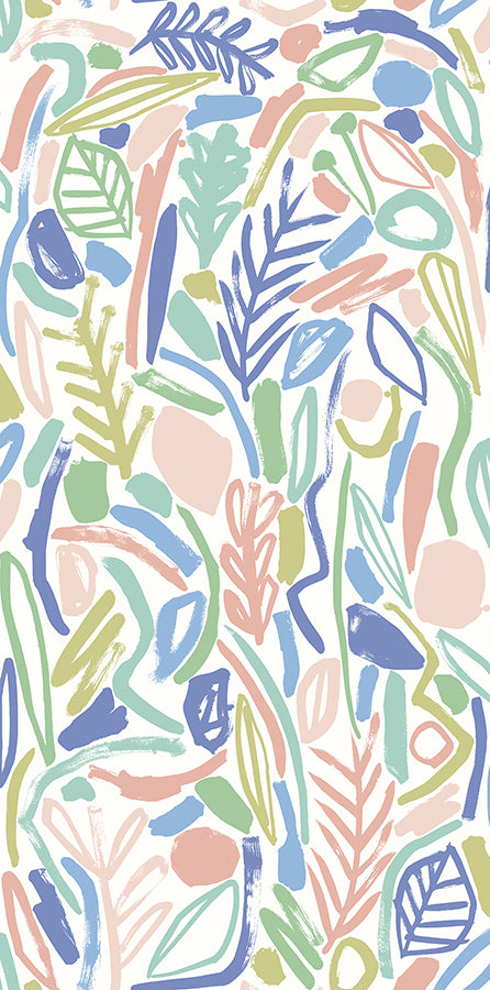 verdure-pastel-painted-botanical-wallpaper-york-wallcoverings-ghs50145w - York Wallcoverings Wallpaper