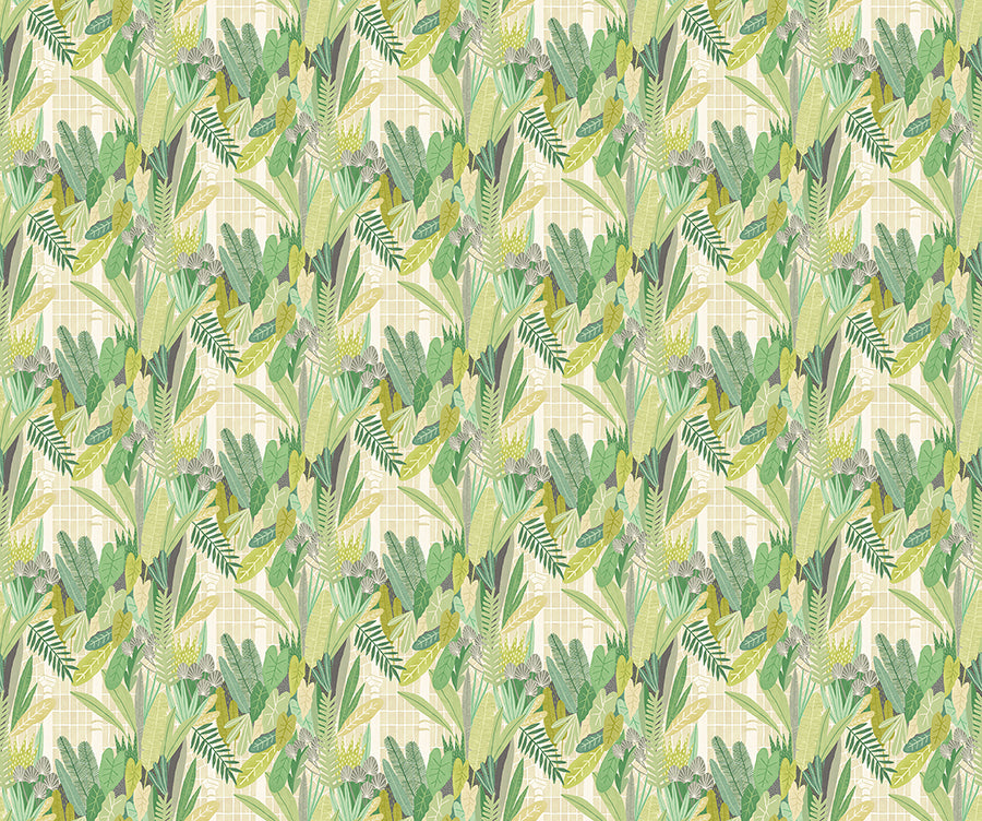 glasshouse-green-tropical-damask-wallpaper-york-wallcoverings-ghs50154w - York Wallcoverings Wallpaper