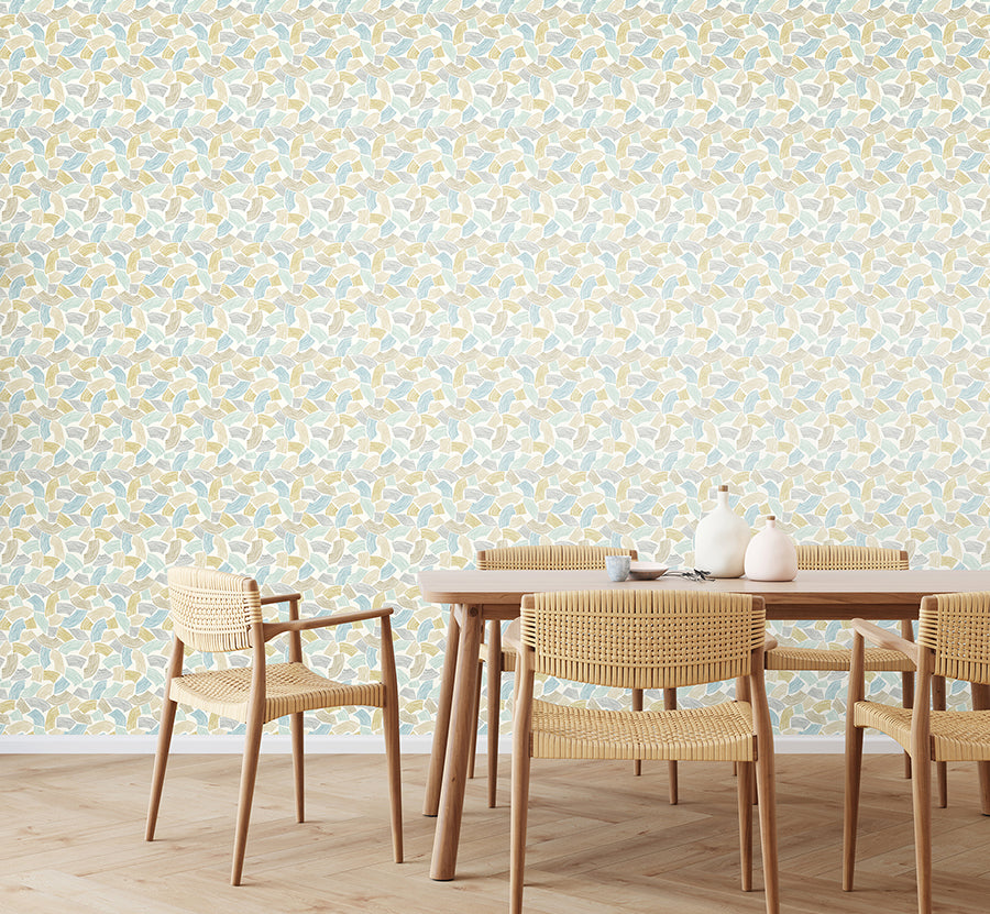 elements-light-yellow-scribbled-arches-wallpaper-york-wallcoverings-ghs50156w - York Wallcoverings Wallpaper