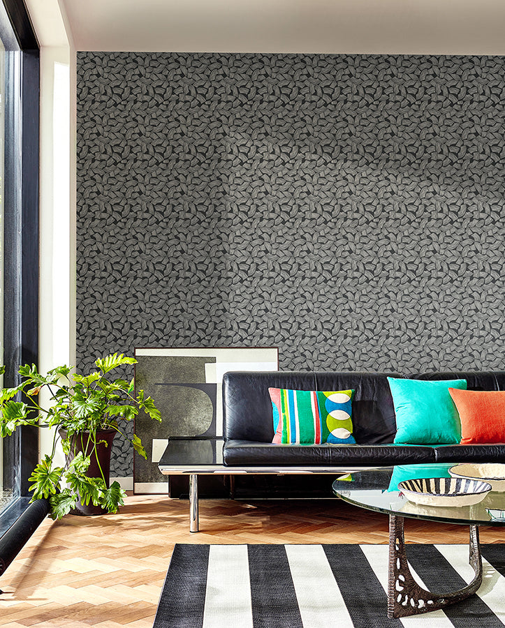 elements-black-scribbled-arches-wallpaper-york-wallcoverings-ghs50165w - York Wallcoverings Wallpaper